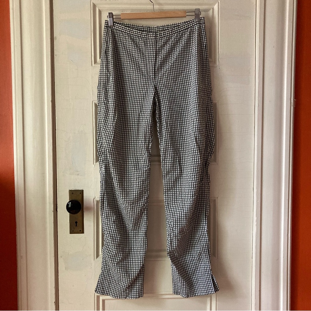 DKNY Vintage plaid black and white pants flat front corpcore sz 8